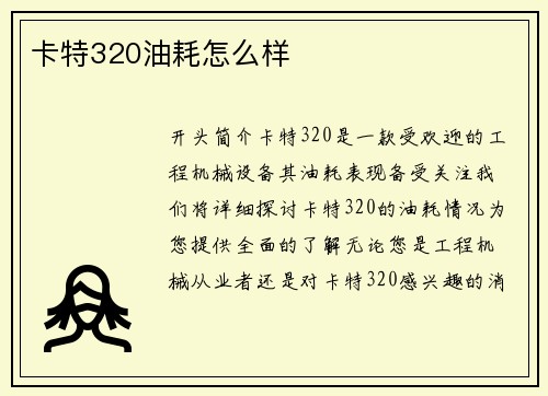 卡特320油耗怎么样