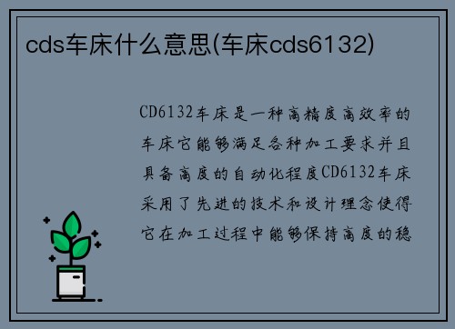 cds车床什么意思(车床cds6132)